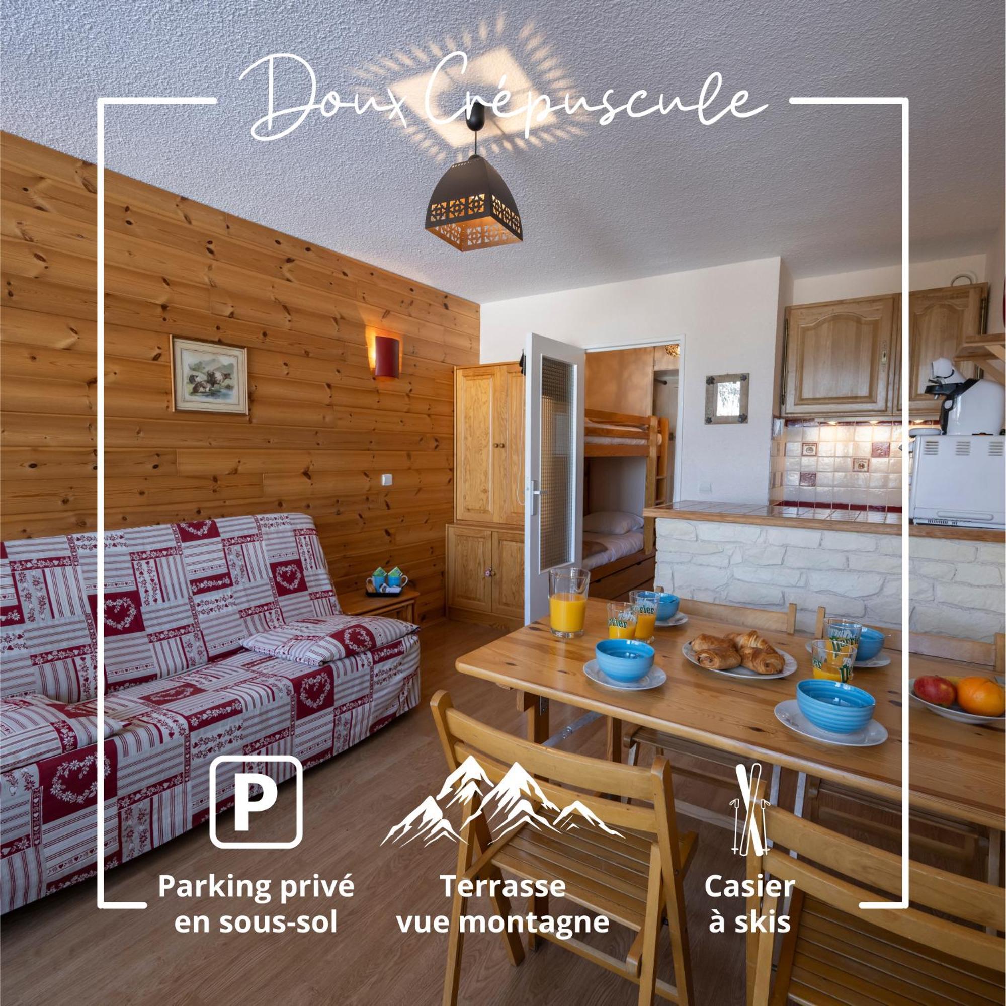 Doux Crepuscule - Au Bord Des Pistes - Parking Leilighet Enchastrayes Eksteriør bilde